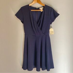 New with tags Altar’d State Navy V Neck Short Sleeve Dress Size Small